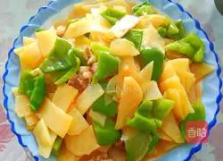 Illustration of how to make green pepper and potato slices 6