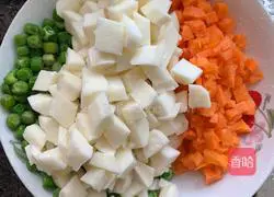 Illustration of how to make colorful yam grains 1