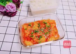 Illustration of how to make sweet and sour eggplant bento 11