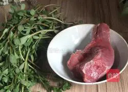 Purslane mixed with beef Illustration of how to do it 1