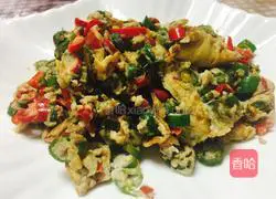 Scrambled eggs with peppers Practice illustration 5