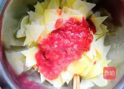 Illustration of how to make tofu mixed with tomato sauce 8