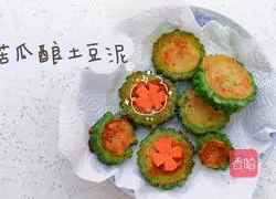 Illustration of how to make mashed potatoes stuffed with bitter melon 10