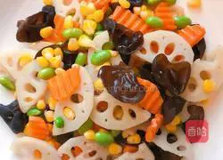 Illustration of how to make stir-fried lotus pond 9