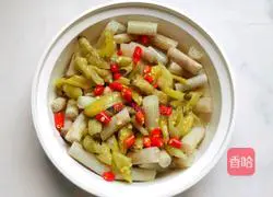 Illustration of how to make lemon pickled pepper and lotus root strips 12
