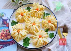 Illustration of how to make cold bean curd version with blooming flowers and riches 17