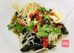 Illustration of how to make cold fungus and enoki mushrooms 8