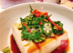 Illustration of how to make okra mixed with tofu 7