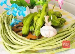 Fried beans with green peppers Illustration of how to do it 1