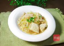 Illustration of how to make pickled cabbage and tofu pot 1