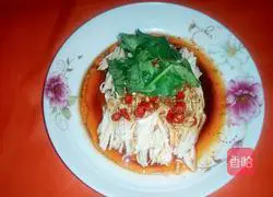 Cold Spicy Chicken Illustration of how to make silk 8