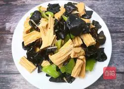 Illustration of how to make fried yuba with spicy fungus 7