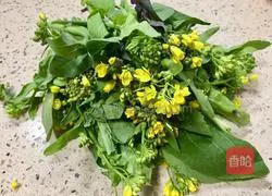 ~Illustration of how to make field rape flowers with oyster sauce and garlic paste 1