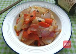 Illustration of how to make soy sauce onions and carrots 11