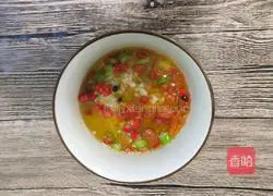 Illustration of how to make amaranth mixed with vermicelli 10