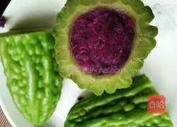 Illustration of how to make bitter melon and purple sweet potato rings 15