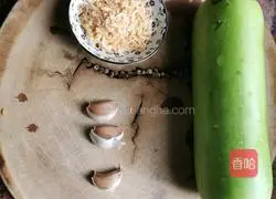 Illustration of how to make fried pumpkin with shrimp skin 1