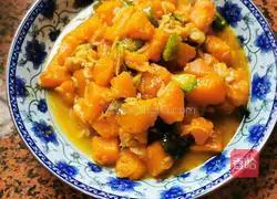 Illustration of how to make shrimp stewed pumpkin 7