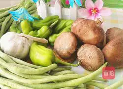 Stir-fried cowpeas with mushrooms Illustration of how to do it 1