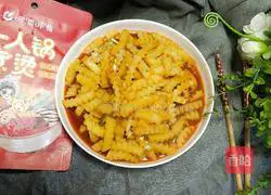 Xiabu Sichuan flavor Illustration of how to make wolf tooth potato sticks 6