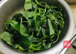 Illustration of how to make garlic sweet potato leaves 1