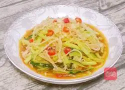 Illustration of how to make cold cucumber and enoki mushrooms 13