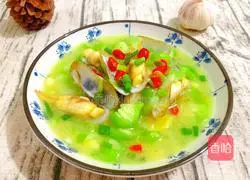 Illustration of how to cook razor clams with loofah 1