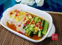 Illustration of how to make jelly mixed with cucumber 6