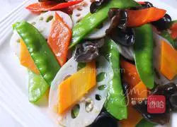 Illustration of how to make lotus pond stir-fry 15