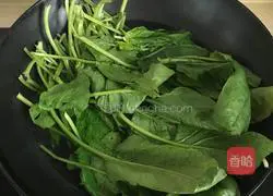 Illustration of how to make spinach, vermicelli and peanuts mixed with mustard 7