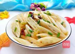 Illustration of how to make spicy and sour lotus root tips 1