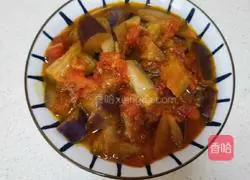 Illustration of how to make fried eggplant and tomatoes 6