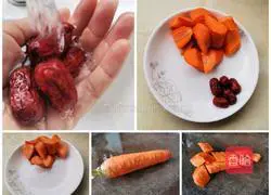 Illustration of how to make carrot and red date soup 1