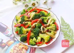 Illustration of how to stir-fry broccoli and mushrooms 11
