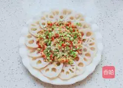 Illustration of how to make steamed lotus root slices 9