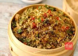 Illustration of how to steam chrysanthemum with rice flour 12