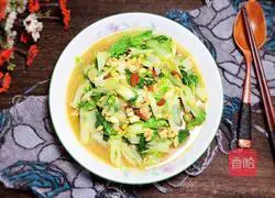 Illustration of how to make cabbage with melon seeds and kernels 13