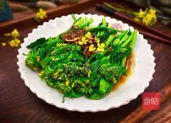 ~Illustration of how to make field rapeseed with oyster sauce and garlic paste 16