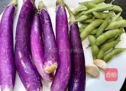 Illustration of how to cook eggplant with edamame 1