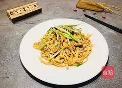 Illustration of how to make cold shredded dry tofu 13