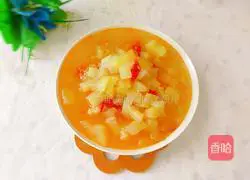 Illustration of how to make tomato stewed melon 1