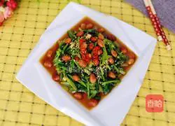 Illustration of how to make spinach and peanuts 12