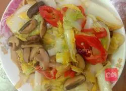 Illustration of how to stir-fry baby cabbage with mushrooms 3