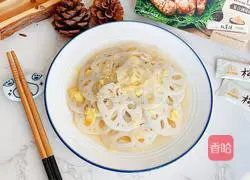 Illustration of how to mix lotus root with minced ginger 13