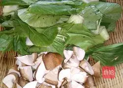 Illustration of how to make shiitake mushrooms and sea greens 1