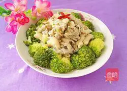 Illustration of how to stir-fry broccoli with oyster mushrooms 13