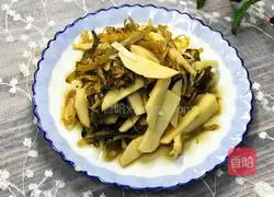 Illustration of braised pickled bamboo shoots with pickled vegetables 13