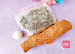 Illustration of how to make fried fungus with yam 1