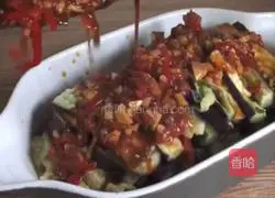 Illustration of how to make eggplant strips with chili sauce 9