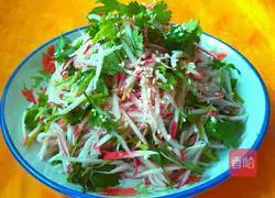 Cold cilantro and radish shreds Illustration of how to do it 5